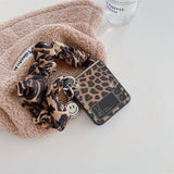 Leopard Print Silk Scarf Hand Strap Phone Case For Samsung Galaxy Z Flip 3 & 4