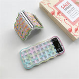 Cute Oil Painting Flower Floral Lattice Wavy Case for Galaxy Z Flip