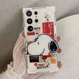 Cartoon Snoopies with Bracket Lanyard Phone Case for Samsung Galaxy Series