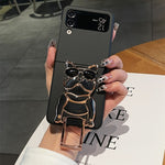 Cartoon Mechanical Dog Holder  Case For Samsung Galaxy Z Flip 4 3 5G