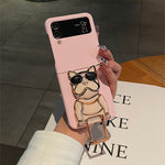 Cartoon Mechanical Dog Holder  Case For Samsung Galaxy Z Flip 4 3 5G