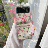 Fashion Rose Flower Cute Bead Chain Phone Case For Samsung Galaxy Z Flip