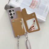 Luxury  Crossbody Leather Wallet Case For Samsung Galaxy Series