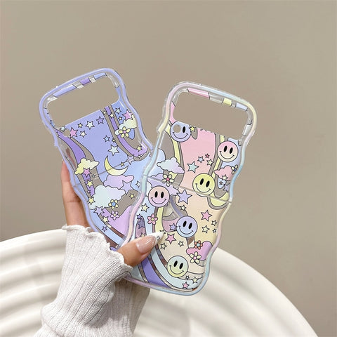 Korean Cute Korean  Smile & Star Phone Case For Samsung Galaxy Z