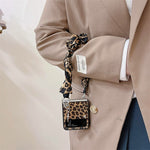 Leopard Print Silk Scarf Hand Strap Phone Case For Samsung Galaxy Z Flip 3 & 4