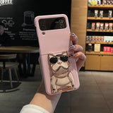 Cartoon Mechanical Dog Holder  Case For Samsung Galaxy Z Flip 4 3 5G