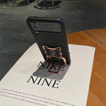 Cartoon Mechanical Dog Holder  Case For Samsung Galaxy Z Flip 4 3 5G