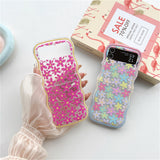 Cute Oil Painting Flower Floral Lattice Wavy Case for Galaxy Z Flip