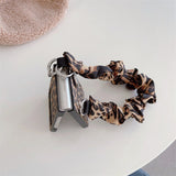 Leopard Print Silk Scarf Hand Strap Phone Case For Samsung Galaxy Z Flip 3 & 4