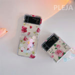 Fashion Rose Flower Cute Bead Chain Phone Case For Samsung Galaxy Z Flip