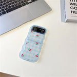 Cute Oil Painting Flower Floral Lattice Wavy Case for Galaxy Z Flip