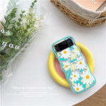 Cute Oil Painting Flower Floral Lattice Wavy Case for Galaxy Z Flip