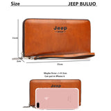 JEEP BULUO Famous Brand Long Wallet Men's Wallets Purse Large Capacity Handbags Clutch Bag For Man pu Leather Fashion JEEPA210