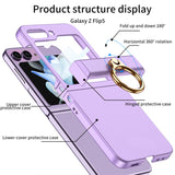 All-inclusive Protective Ring Holder Phone Case For Samsung  Galaxy Z Flip 5 With Back Screen Protector