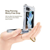 Airbag Protection Phone Case With Ring Holder For Samsung Galaxy Z Flip5 Flip4 Flip3