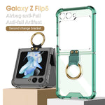 Airbag Protection Phone Case With Ring Holder For Samsung Galaxy Z Flip5 Flip4 Flip3