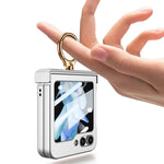 All-inclusive Protective Ring Holder Phone Case For Samsung  Galaxy Z Flip 5 With Back Screen Protector