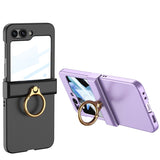 All-inclusive Protective Ring Holder Phone Case For Samsung  Galaxy Z Flip 5 With Back Screen Protector