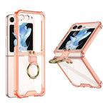 Airbag Protection Phone Case With Ring Holder For Samsung Galaxy Z Flip5 Flip4 Flip3