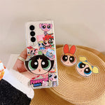 Cute Cartoon Girl Phone Holder Cases For Samsung Galaxy Z Fold 3 5g