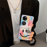 Cute Watercolor Smile Pendant Phone Case For Huawei P50 Pocket