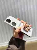 3D Plaid Flower Phone Case For Huawei P50 Pocket