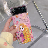 Cartoon Girl Case With Hand Chain For Galaxy Z Flip 3 & 4