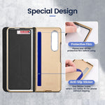 Luxury Texture Leather With Pen Holder Slot Screen Protector Shockproof Folding Cover For Samsung Galaxy Z Fold 4