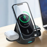 3 in 1 Wireless Chargers Stand For iPhone & Magnetic Charging Dock Station For Airpods Pro/Apple watch Charger