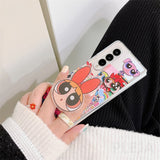 Cute Cartoon Girl Phone Holder Cases For Samsung Galaxy Z Fold 3 5g