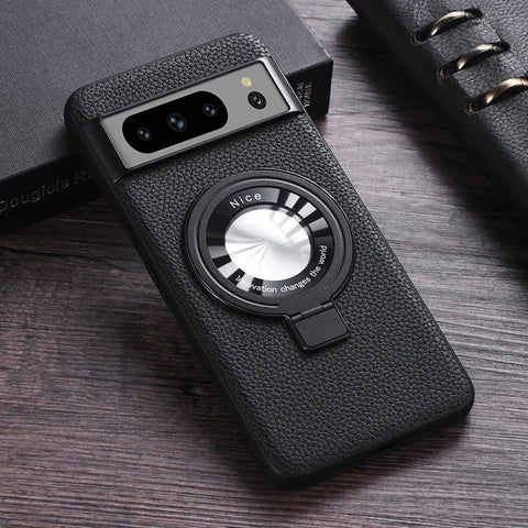 Premium Leather Magnetic Wireless Charging Case For Google Pixel  Series