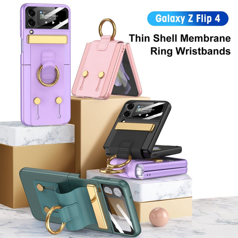 Ultra Thin Adjustable Wristband Ring Bracket Case For Samsung Galaxy Z Flip 4