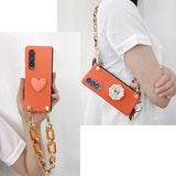 Bow Pearl Holder Scarf Amber Bracelet Chain For Samsung Galaxy Z Fold 3 5G