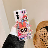 Cute Cartoon Girl Phone Holder Cases For Samsung Galaxy Z Fold 3 5g