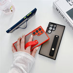 Wrist Strap Stand Clear Matte Case For Samsung S22 Series