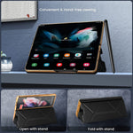 Luxury Texture Leather With Pen Holder Slot Screen Protector Shockproof Folding Cover For Samsung Galaxy Z Fold 4