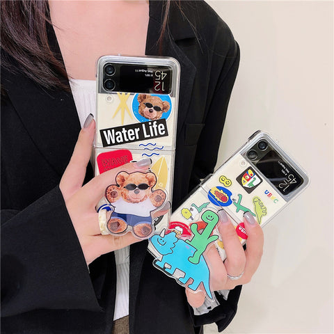 Korea Cute Cartoon Phone Cases For Samsung Galaxy Z Flip 3